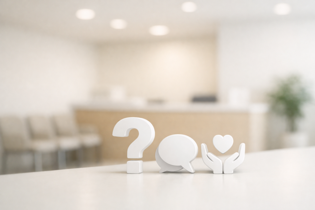 A clean, modern clinic reception for STI Testing